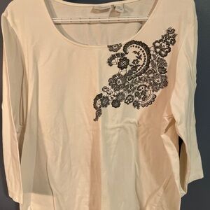 Chico's Weekends Cream Top 3/XL